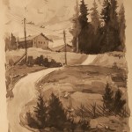 Бородкин ОП Проселок Дорога на хутор 1949 год